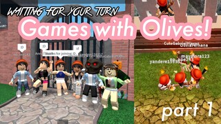 Playing Roblox Games with Olives! (Murder Mystery, Survivor and SharkBite )