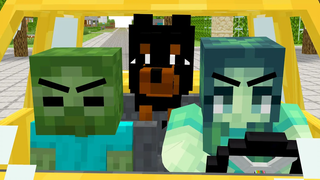 Monster School Dog Brave Rescue Zombie Family จาก RIP Cats - Happy Ending - Minecraft Animation