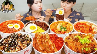 ASMR MUKBANG 편의점 핵불닭 미니!! 떡볶이 & 핫도그 & 김밥 FIRE Noodle & HOT DOG & GIMBAP EATING SOUND!