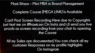 Mark Ritson Course Mini MBA in Brand Management download