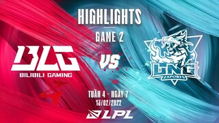 BLG vs LNG | Highlights - Game 2 | Tuần 4 Ngày 7 | LPL Mùa Xuân 2022