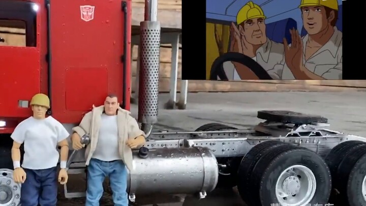 Spike and his son drive Optimus Prime and pull an 80-pound steel carriage to save the earth!