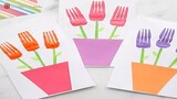 Fork painted Flower cards