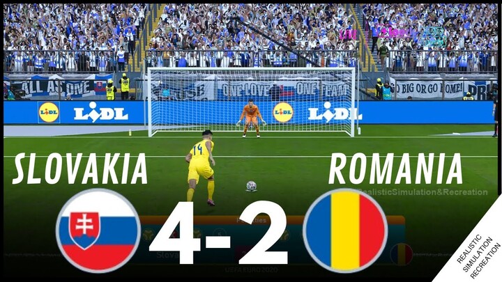 Penalty shootout ⚽ Slovakia 4-2 Romania 🏆 EURO 2024 | Video game simulation