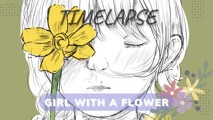 Doodling | Girl Holding A Flower 🌺