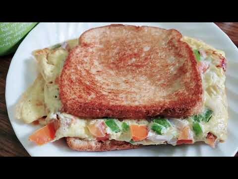 Ham  Egg and Cheese with Toast for Breakfast /Cooking
