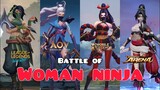 Akali vs Hanabi vs Airi VS Kainin - KUNOICHI / WOMAN NINJA HERO COMPARISON