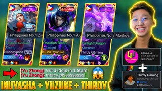 Yuzuke + Inuyasha + Thirdy Gaming | 3 Top Philippines Supreme Players in One Team! (Enemy Shocked!😱)