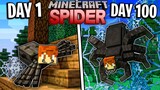 I Survived 100 Days as a SPIDER in Minecraft