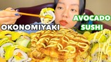OKONOMIYAKI & AVOCADO SUSHI | JAPANESE FOOD MUKBANG