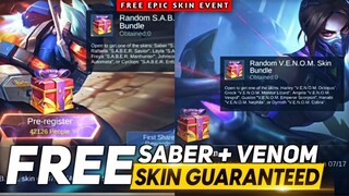 CLAIM NOW! FREE VENOM & SABER SKIN EVENT ( EXCLUSIVE EVENT ) | MLBB