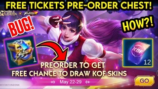 BUG FREE TICKET! PRE-ORDER KOF EVENT 2021 IN MOBILE LEGENDS