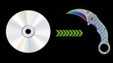 CS:GO Rainbow Karambit knife DIY Using CD
