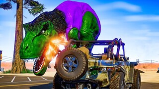 The Wall Is Breaking! She Hulk in Jurassic World Evolution Battle Godzilla I-REX Dinosaurs Fight