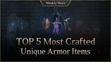 Popular Crafted Unique Armor Pieces by Class [Lineage W Weekly News]