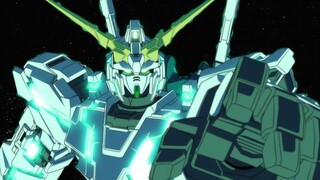 Unicorn Gundam lolos dari kendali pesawat musuh dan dengan mudah memblokir semua kerusakan hanya den
