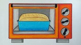 Cara menggambar dan mewarnai oven kue || Belajar menggambar oven yang mudah
