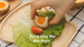 Trứng lòng đào bọc thịt chiên