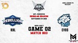 EVOS vs REBELLION Game 02 | MPLID S10 W4D3 | Evos Legends vs Rebellion Zion
