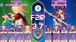 [F2P] Spiral Abyss 3.7 / 3.8 Kaveh Hyperbloom & Candace Burgeon I Floor 12 9 stars Genshin Impact