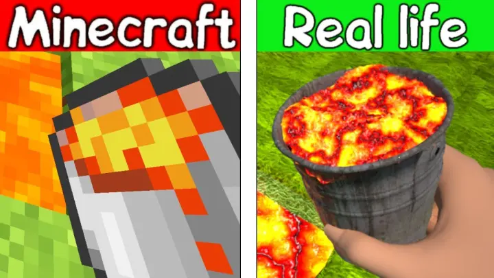 BUCKET - Minecraft Vs Realistic
