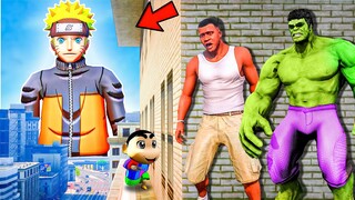 Franklin and Shinchan & Pinchan play HIDE AND KILL with Squid Game Doll In GTA 5