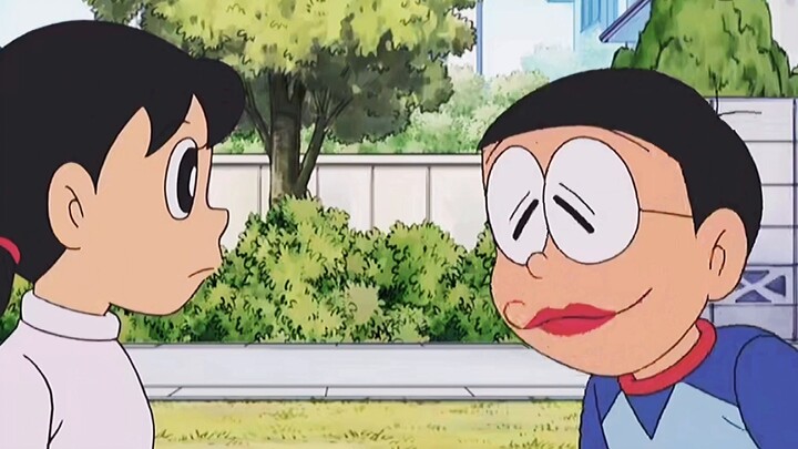 Doraemon: Nobita painted his lipstick to praise his eloquence, but his mother mistakenly painted his