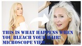 What happens when you bleach your hair? Microscope time lapse view.