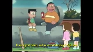 Nobita kebelet kencing disuruh minum air soda yang banyak. ngompol didepan sizuka