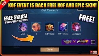 FREE KOF SKIN AND EPIC SKINS | Upcoming Kof Bingo Event 2021 - Mobile Legends