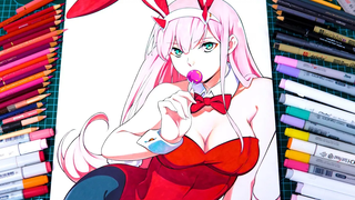 ภาพวาด --Zero Two in Bunny Dress Darling In The Franxx Darling In The Franxx