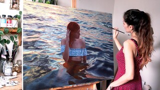 It took me 2 years to finish this artwork | Oil Painting Time Lapse | Realistic Water Portrait