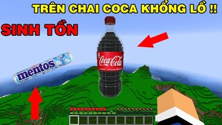 Thử Thách Bỏ Thành Công Viên Mentos Vào | Chai Coca Khổng Lồ | Và Nó Đã Boom TRONG MINECRAFT PE..!!