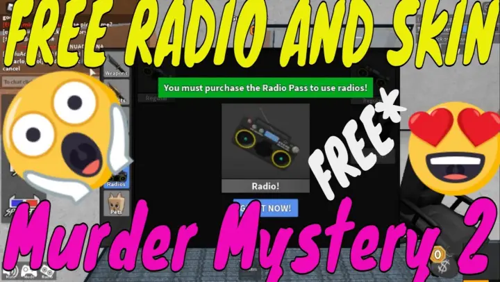 HOW TO GET FREE RADIO  IN MURDER MYSTERY 2 (UNLOCKED ALL SKIN) 100% WORKING