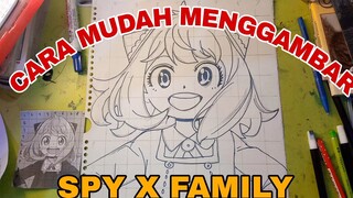 cara mudah menggambar anime SPY X FAMILY