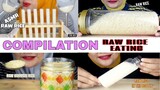 ASMR RAW RICE |COMPILATION RAW RICE|MAKAN BERAS MENTAH ( BOTOL,TOLPLES,TUBBE GLASSES)|ASMR INDONESIA