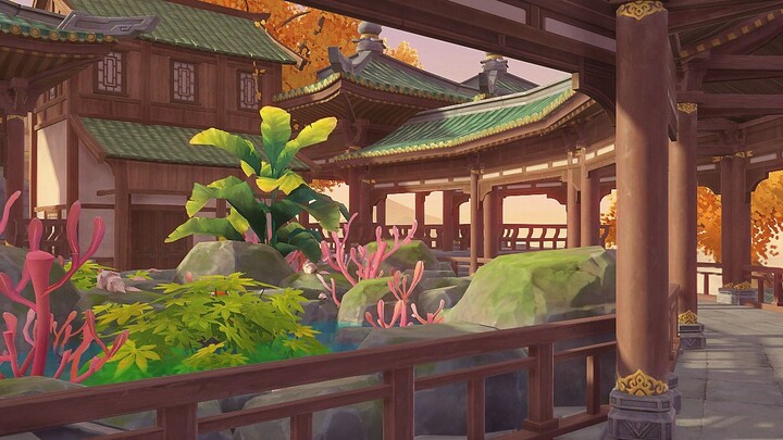 [ Genshin Impact Dust Song Pot] Small Chinese Garden