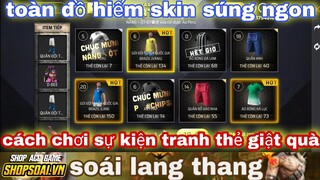 Free fire| review sự kiện tranh thẻ giật quà săn đồ bóng đá - mini game tặng kim cương free