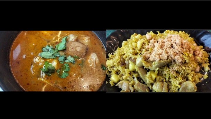 Spicy Seafood Tom Yum and Chicken pineapple with fish sauce