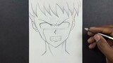 Easy anime sketch | how to draw angry boy step-by-step