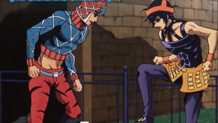 Two of the few group battles in JOJO~