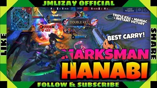 MARKSMAN HANABI Gameplay Tutorial as CARRY?! | BEST BUILD FOR TRIPLE + MANIAC = SURE WIN?! #hanabi