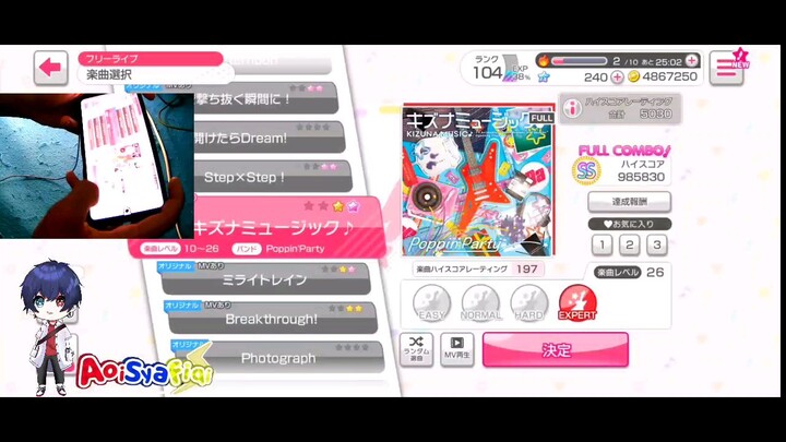 Gameplay BangDream Kizuna music Full combo level: Expert