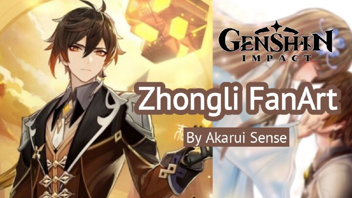 genshin impact zhongli fanart