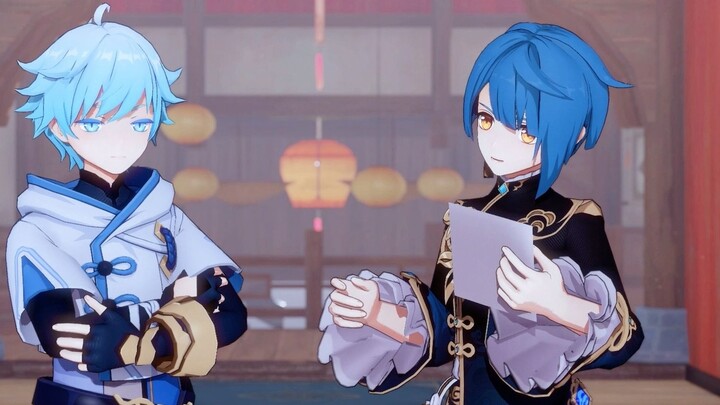 Xingqiu: I really suffered from reading too much [flowing like clouds and flowing water mmd]