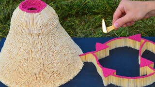 【Life】Making a volcano from 40,000 match sticks