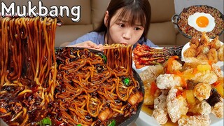 🍜직접만든 돌판짜장면,탕수육,파김치,튀김만두🍶 뜨거운 돌판 위에 식지않는 돌짜장에 소주 😎 돌짜장 혼술 짜장면 MUKBANG ASMR EATINGSHOW REALSOUND 먹방