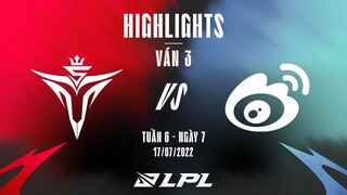 V5 vs WBG | Highlights - Game 3 | Tuần 6 Ngày 7 | LPL Mùa Hè 2022