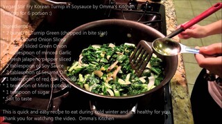 Sauteed Turnip Green in soy sauce (무청볶음) Korean Side Dish by Omma's Kitchen