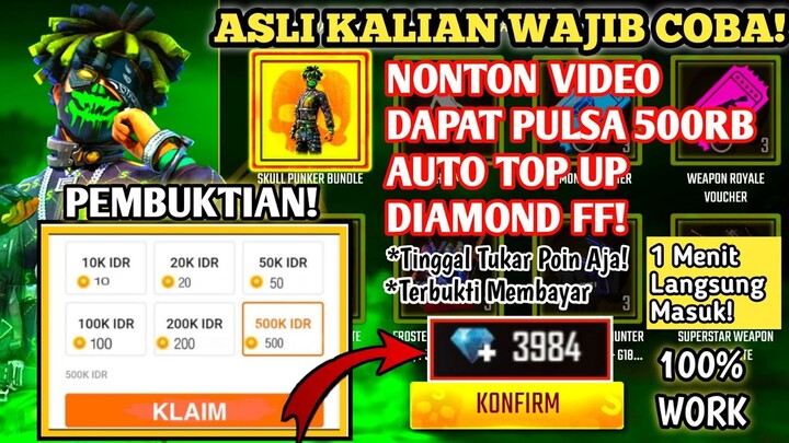 Nonton Video Aja Dapat Diamond FF Gratis!! | Aplikasi Penghasil Diamond Free Fire Terbaru 2021!!